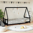 Children's bed frame 80x200 cm solid pine black