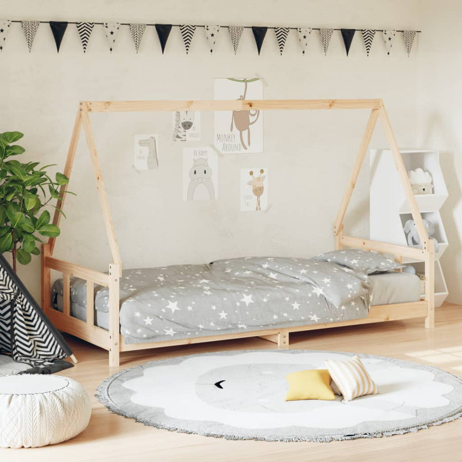 Kinderbedframe 90X200 Cm Massief Grenenhout
