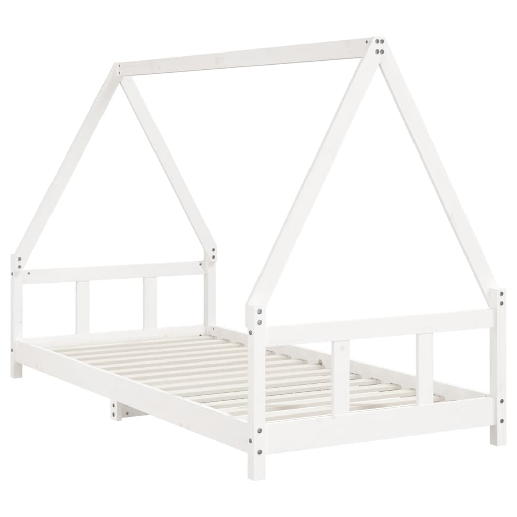 Kinderbedframe 90X200 Cm Massief Grenenhout Wit