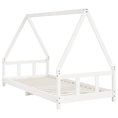 Kinderbedframe 90X200 Cm Massief Grenenhout Wit
