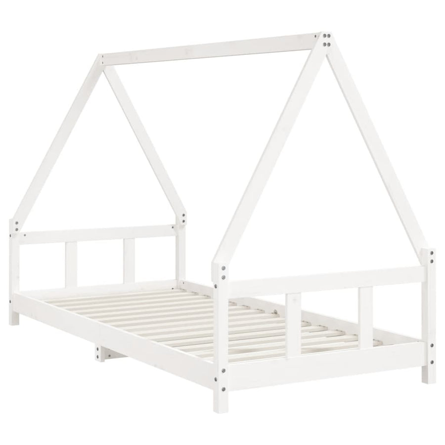 Kinderbedframe 90X200 Cm Massief Grenenhout Wit
