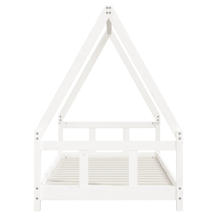 Kinderbedframe 90X200 Cm Massief Grenenhout Wit