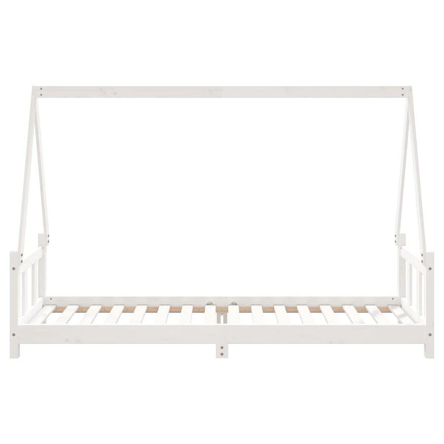 Kinderbedframe 90X200 Cm Massief Grenenhout Wit