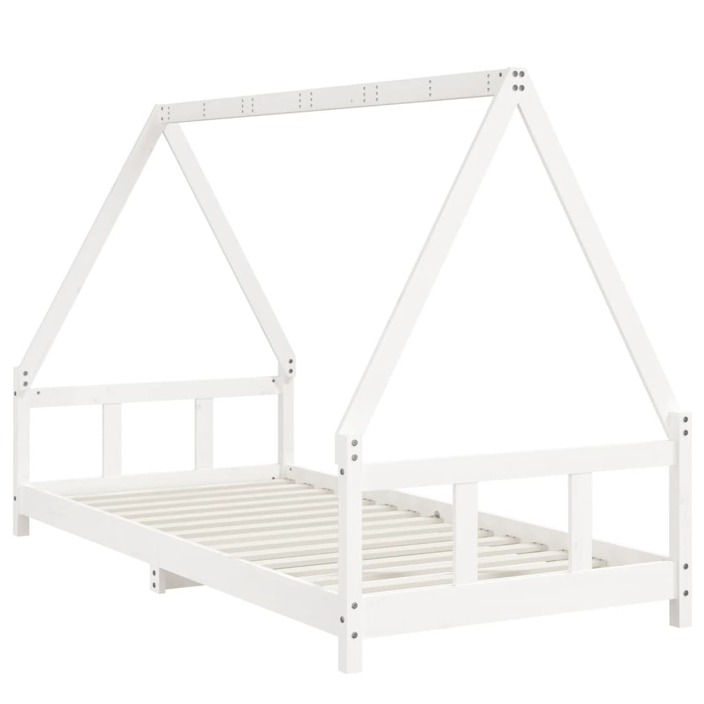 Kinderbedframe 90X200 Cm Massief Grenenhout Wit