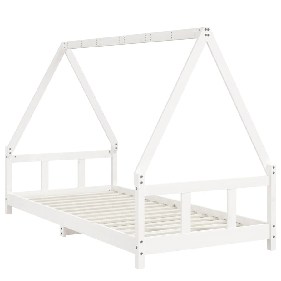 Kinderbedframe 90X200 Cm Massief Grenenhout Wit