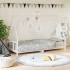 Kids bed frame 90x200 cm solid pine white