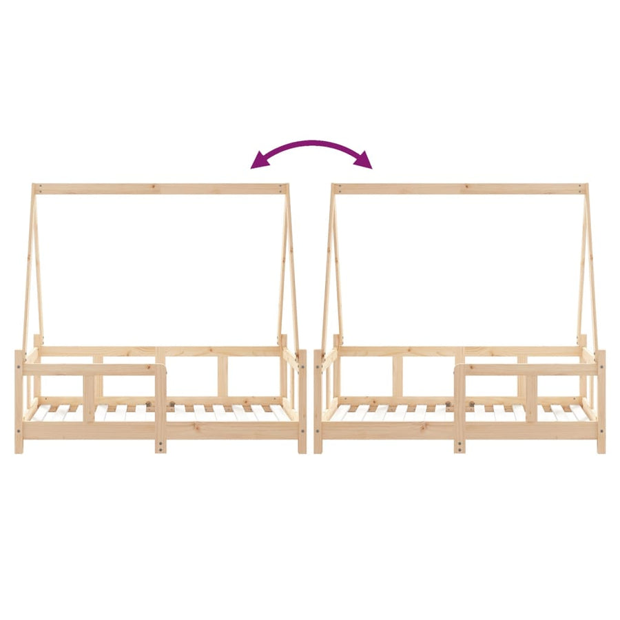 Kinderbedframe 70X140 Cm Massief Grenenhout
