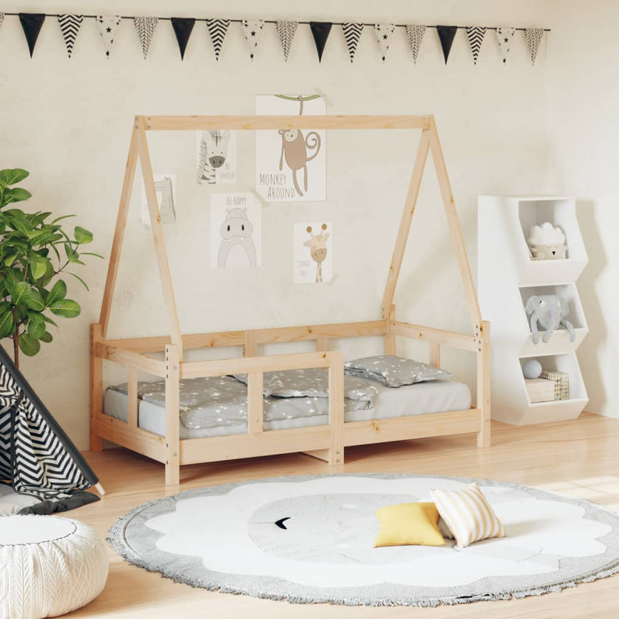 Kinderbedframe 70X140 Cm Massief Grenenhout