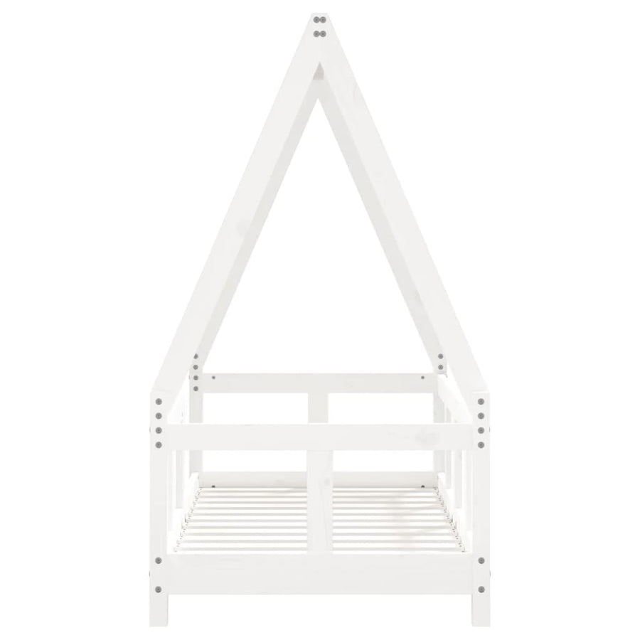 Kinderbedframe 70X140 Cm Massief Grenenhout Wit