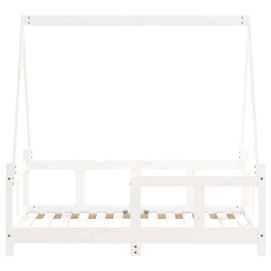 Kinderbedframe 70X140 Cm Massief Grenenhout Wit
