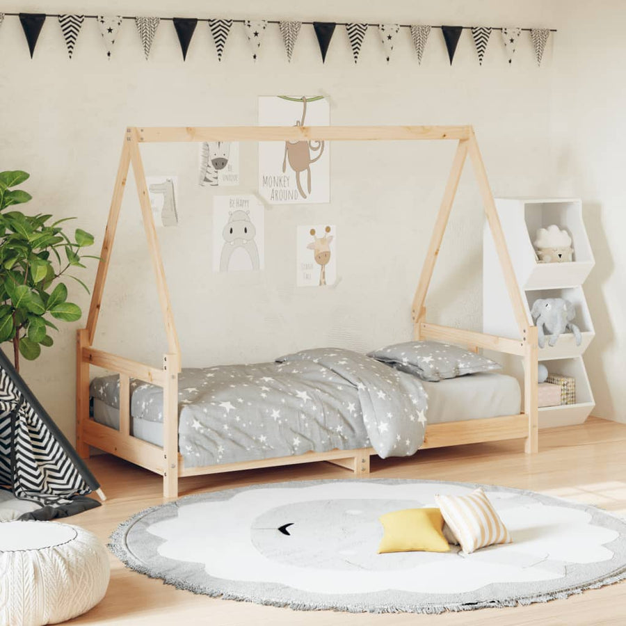 Kinderbedframe 80X160 Cm Massief Grenenhout