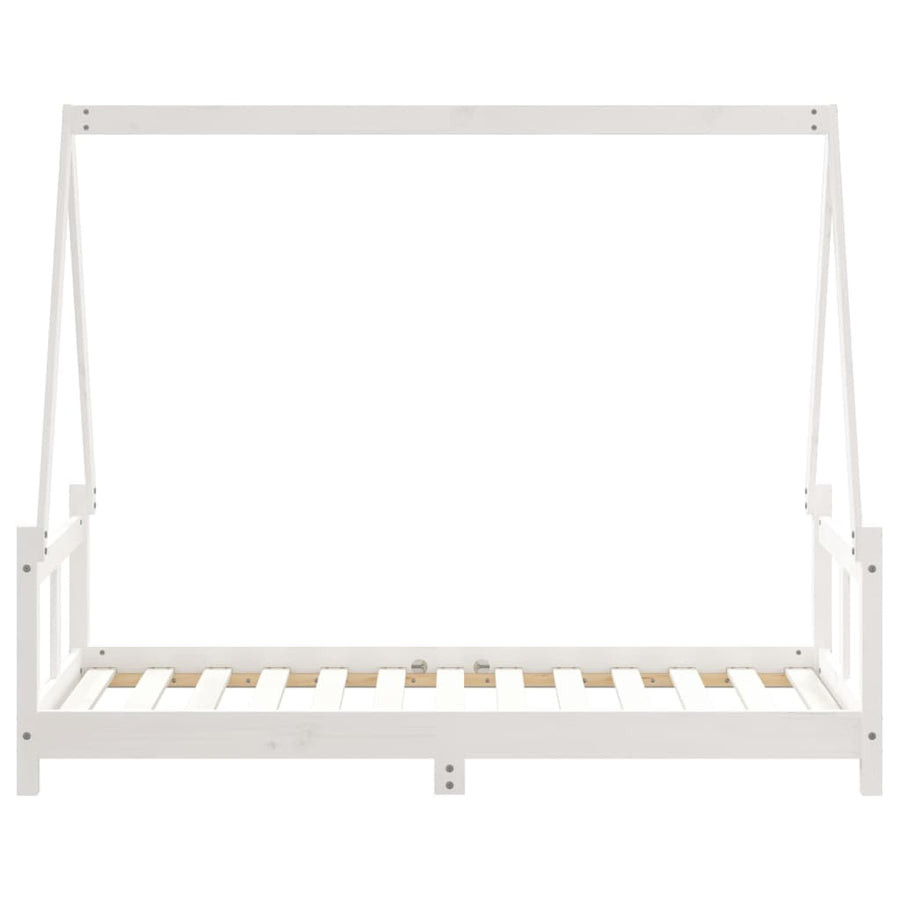 Kinderbedframe 80X160 Cm Massief Grenenhout Wit