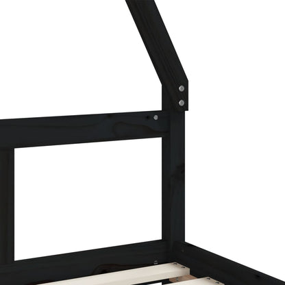 Kinderbedframe 80X160 Cm Massief Grenenhout Zwart