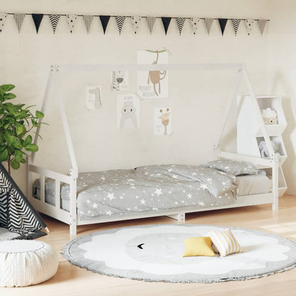 Kinderbedframe 90X190 Cm Massief Grenenhout Wit