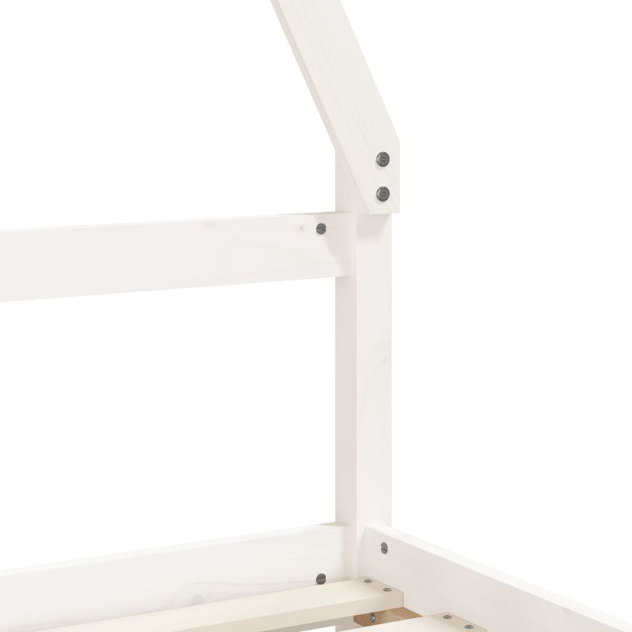 Kinderbedframe Met Lades 80X200 Cm Massief Grenenhout Wit
