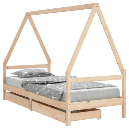 Kinderbedframe Massief Grenenhout 90 x 200 cm Naturel