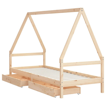 Kinderbedframe Massief Grenenhout 90 x 200 cm Naturel