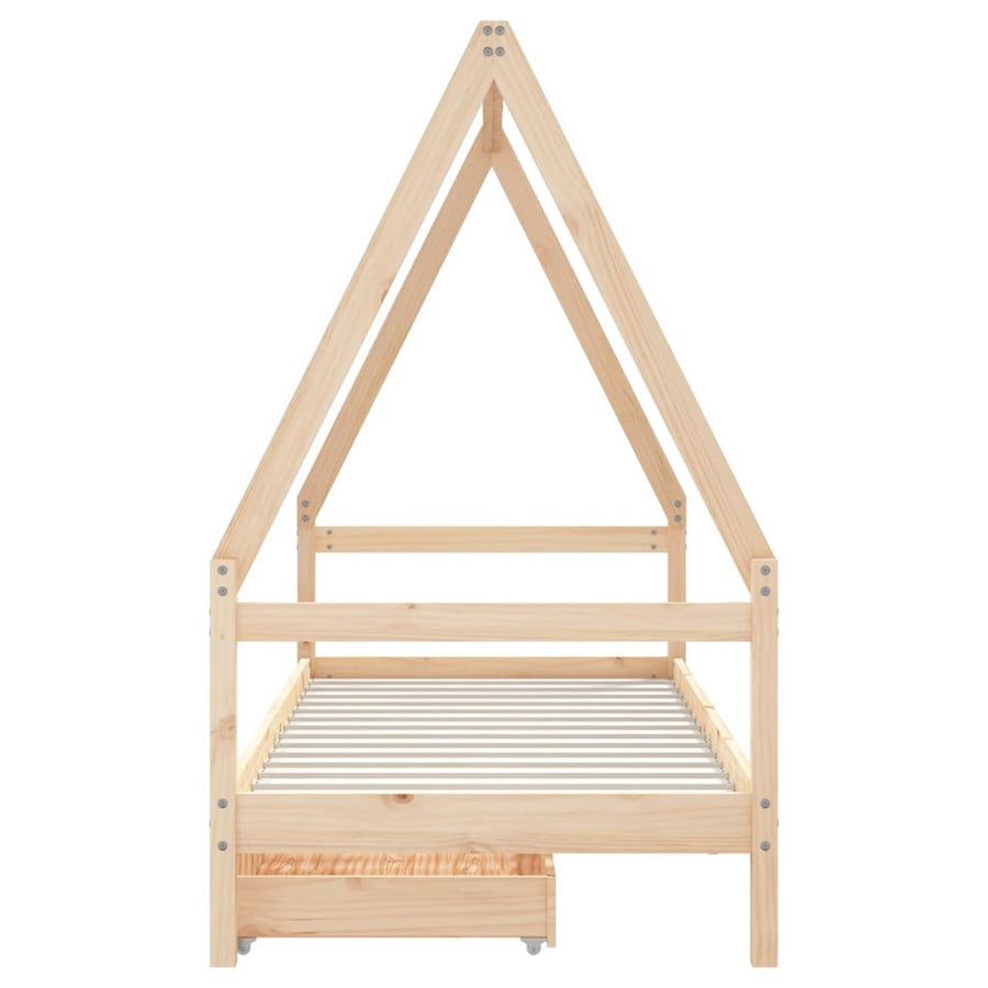 Kinderbedframe Massief Grenenhout 90 x 200 cm Naturel