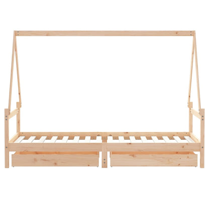 Kinderbedframe Massief Grenenhout 90 x 200 cm Naturel