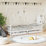 Kinderbedframe 90x200 cm massief grenenhout wit met lades