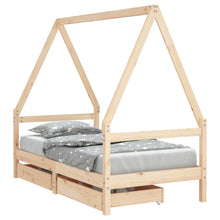 Kinderbedframe Met Lades Massief Grenenhout 80 x 160 cm Naturel