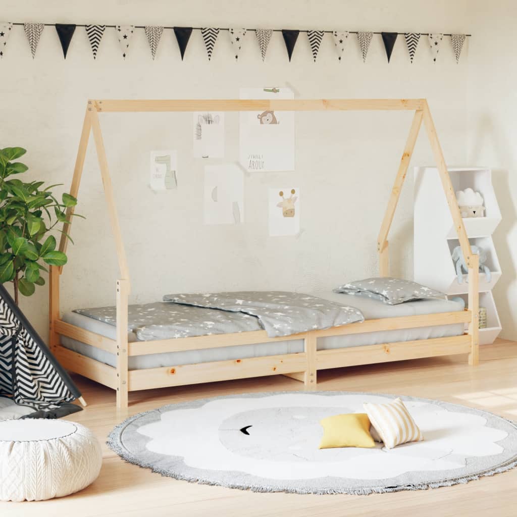 Kinderbedframe 80X200 Cm Massief Grenenhout