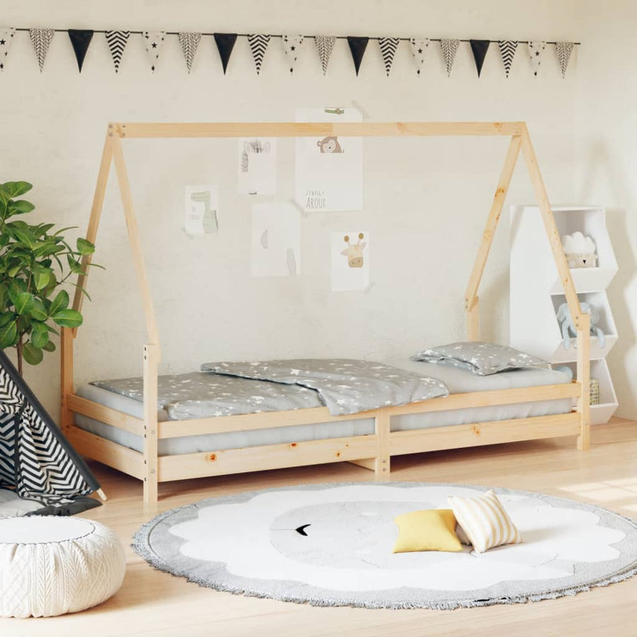 Kinderbedframe 80X200 Cm Massief Grenenhout