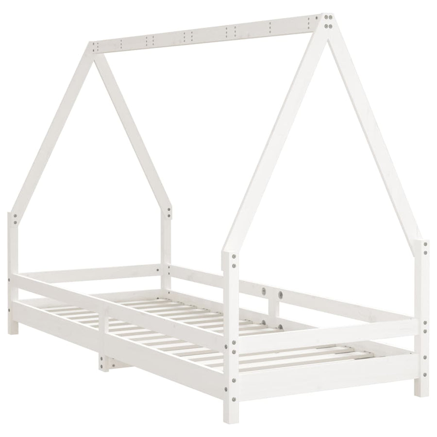 Kinderbedframe 80X200 Cm Massief Grenenhout Wit