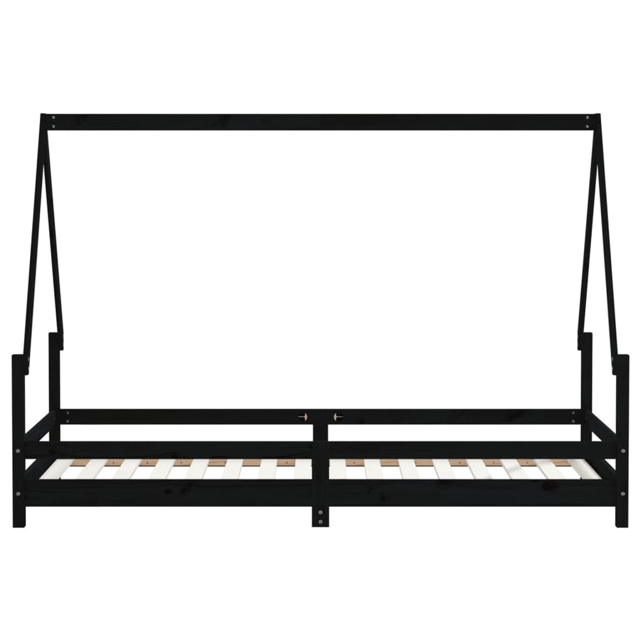 Kinderbedframe 80X200 Cm Massief Grenenhout Zwart