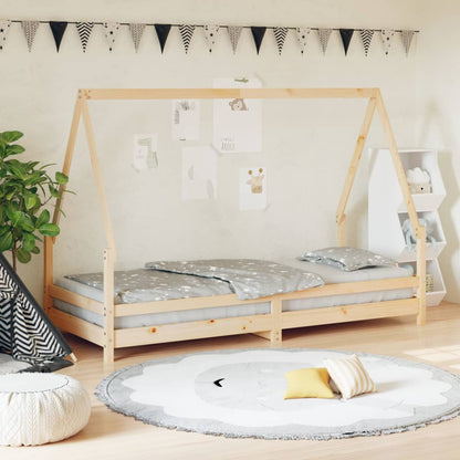 Kinderbedframe 90X200 Cm Massief Grenenhout