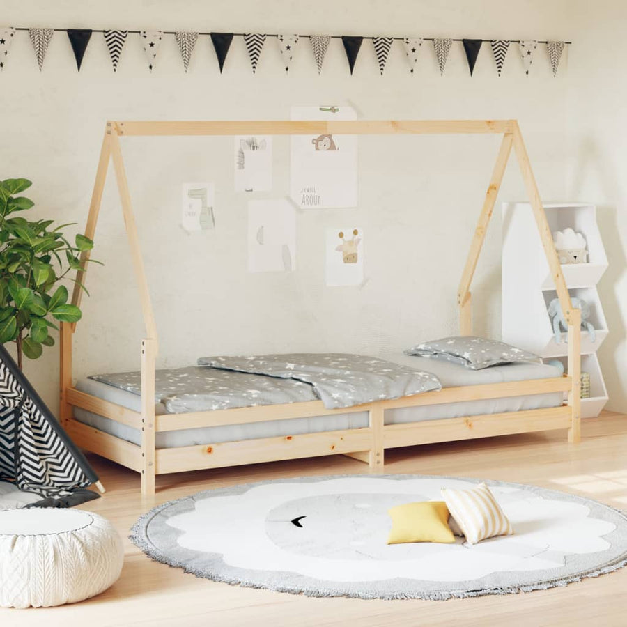 Kinderbedframe 90X200 Cm Massief Grenenhout
