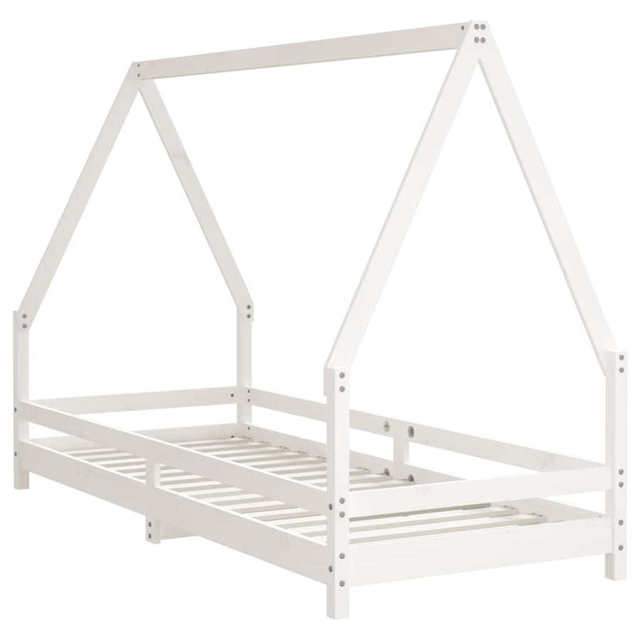 Kinderbedframe 90X200 Cm Massief Grenenhout Wit