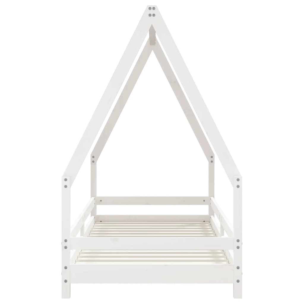 Kinderbedframe 90X200 Cm Massief Grenenhout Wit