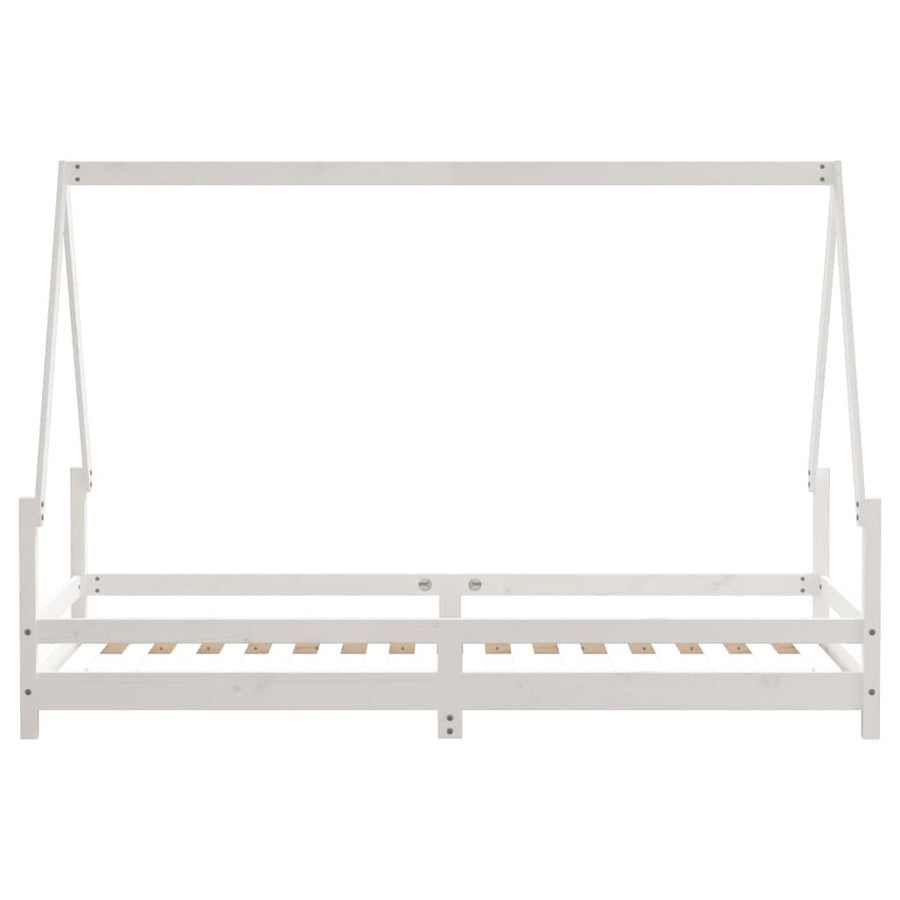 Kinderbedframe 90X200 Cm Massief Grenenhout Wit