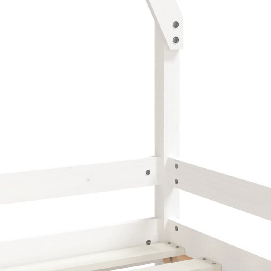 Kinderbedframe 90X200 Cm Massief Grenenhout Wit