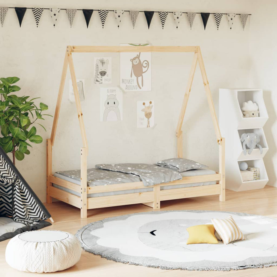 Kinderbedframe 70X140 Cm Massief Grenenhout