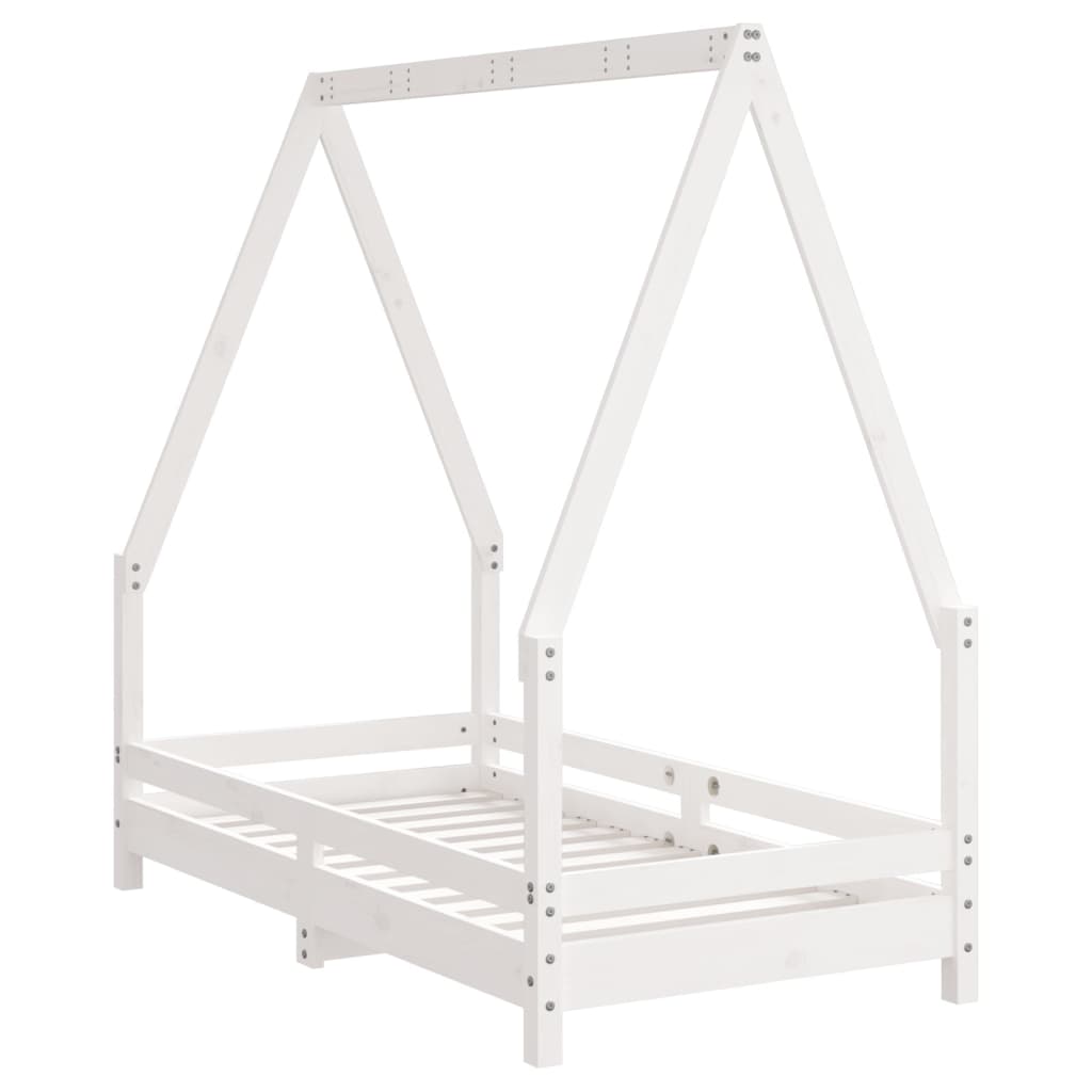Kinderbedframe 70X140 Cm Massief Grenenhout Wit