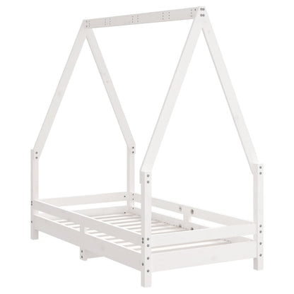 Kinderbedframe 70X140 Cm Massief Grenenhout Wit