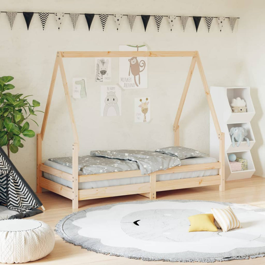 Kinderbedframe Massief Grenenhout 80 x 160 cm Naturel
