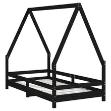 Kinderbedframe 80X160 Cm Massief Grenenhout Zwart