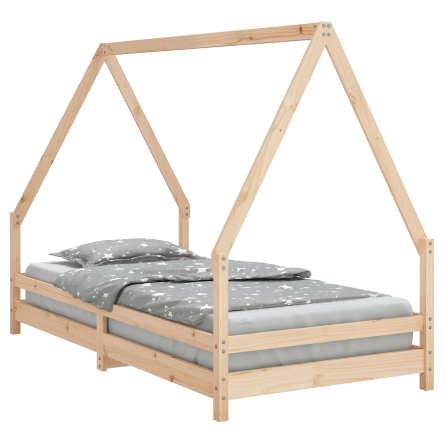Kinderbedframe 90X190 Cm Massief Grenenhout