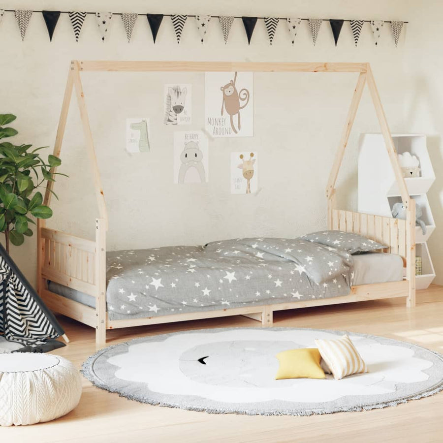 Kinderbedframe 80X200 Cm Massief Grenenhout