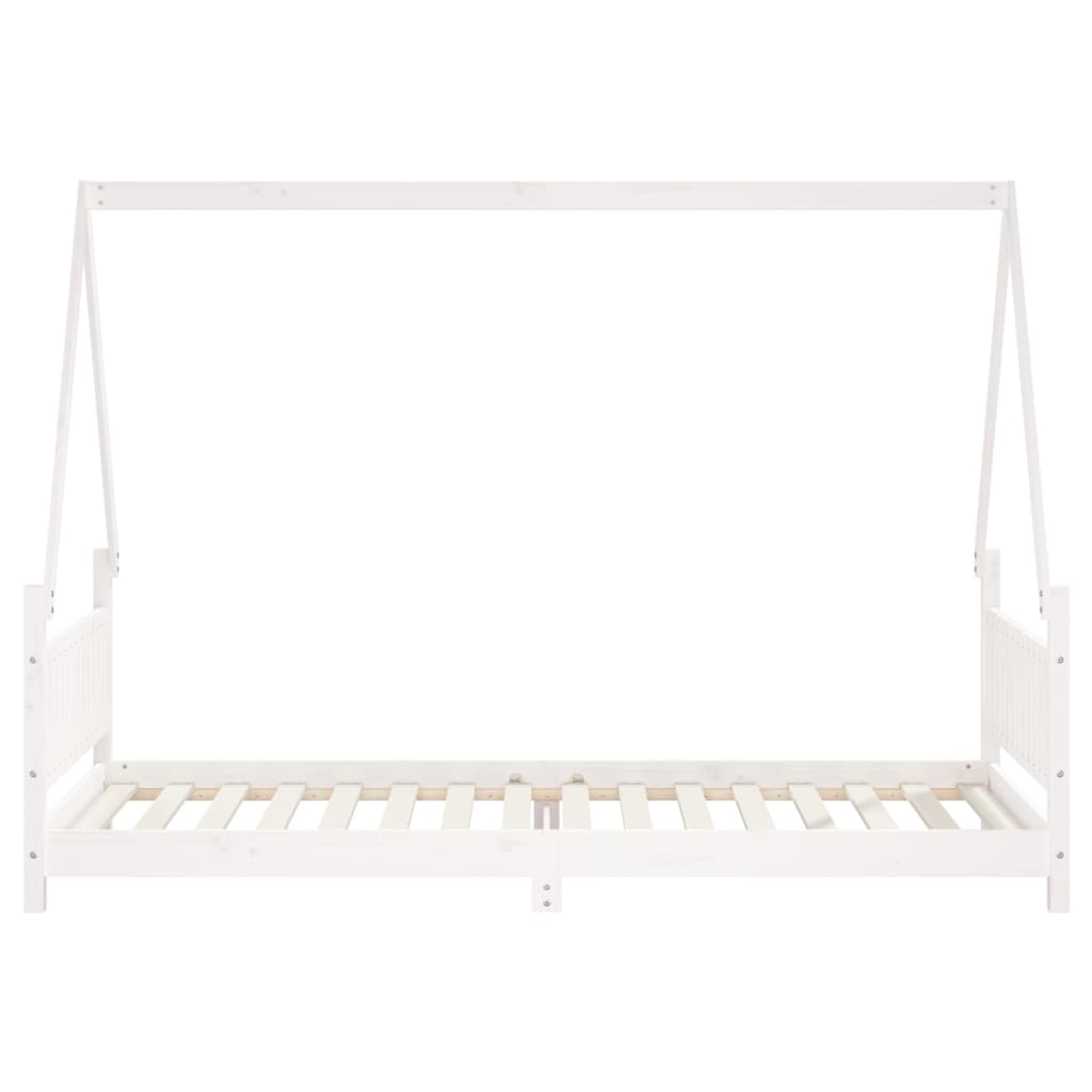 Kinderbedframe 90X200 Cm Massief Grenenhout Wit