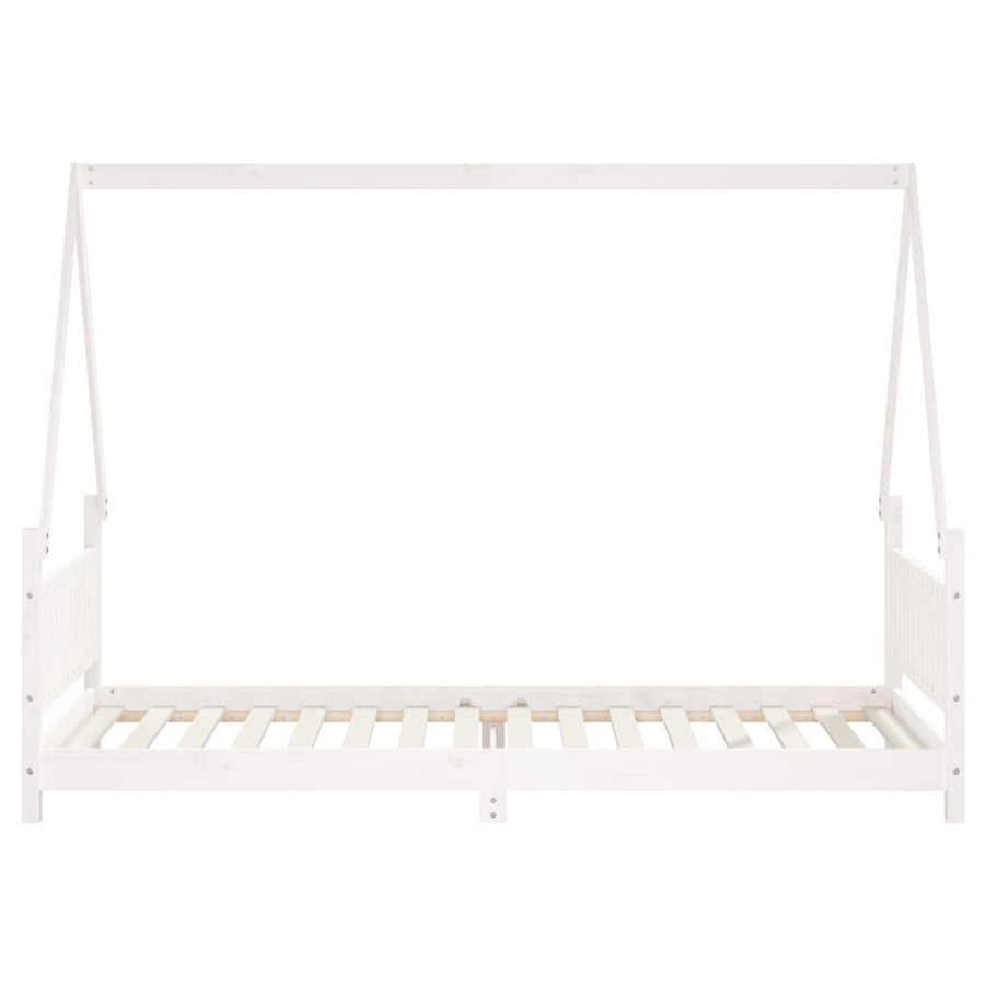 Kinderbedframe 90X200 Cm Massief Grenenhout Wit