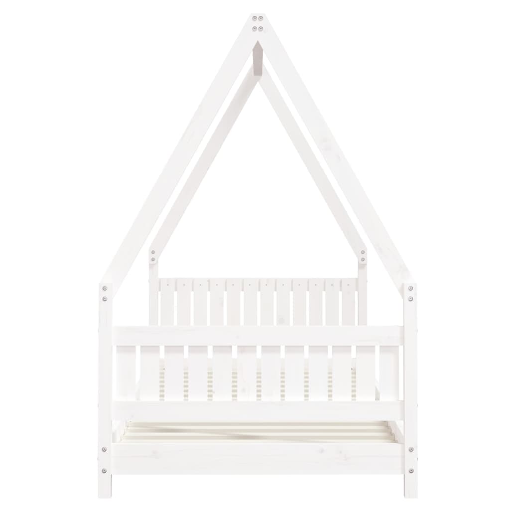 Kinderbedframe 90X200 Cm Massief Grenenhout Wit