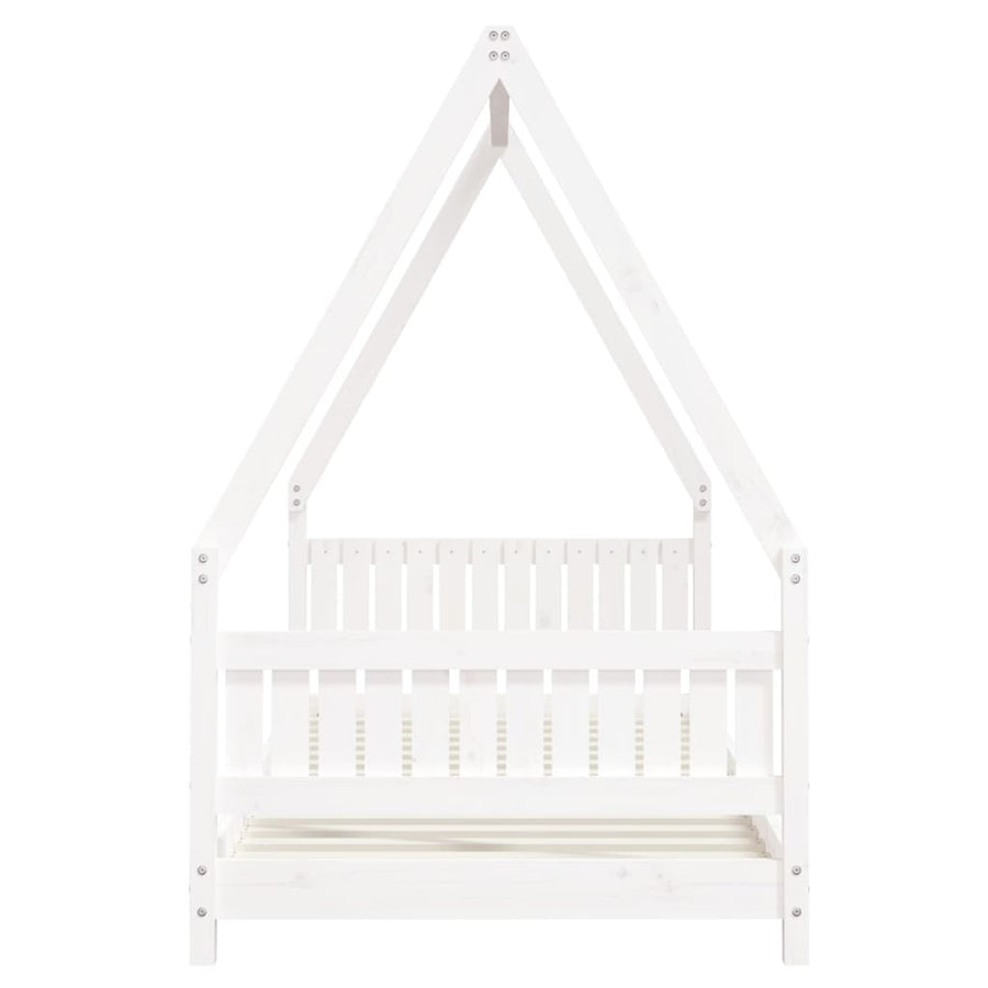 Kinderbedframe 90X200 Cm Massief Grenenhout Wit