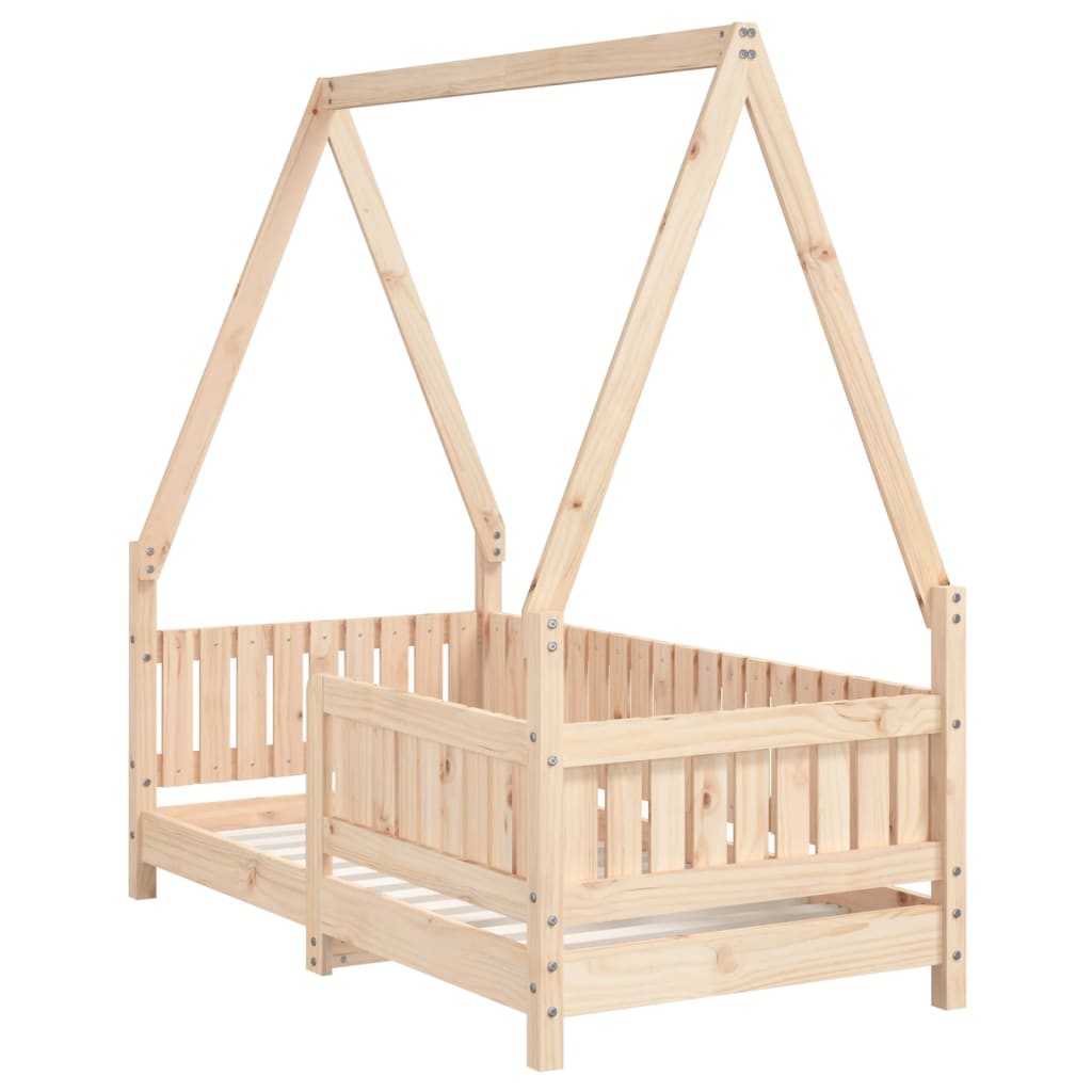 Kinderbedframe Massief Grenenhout 70 x 140 cm Naturel