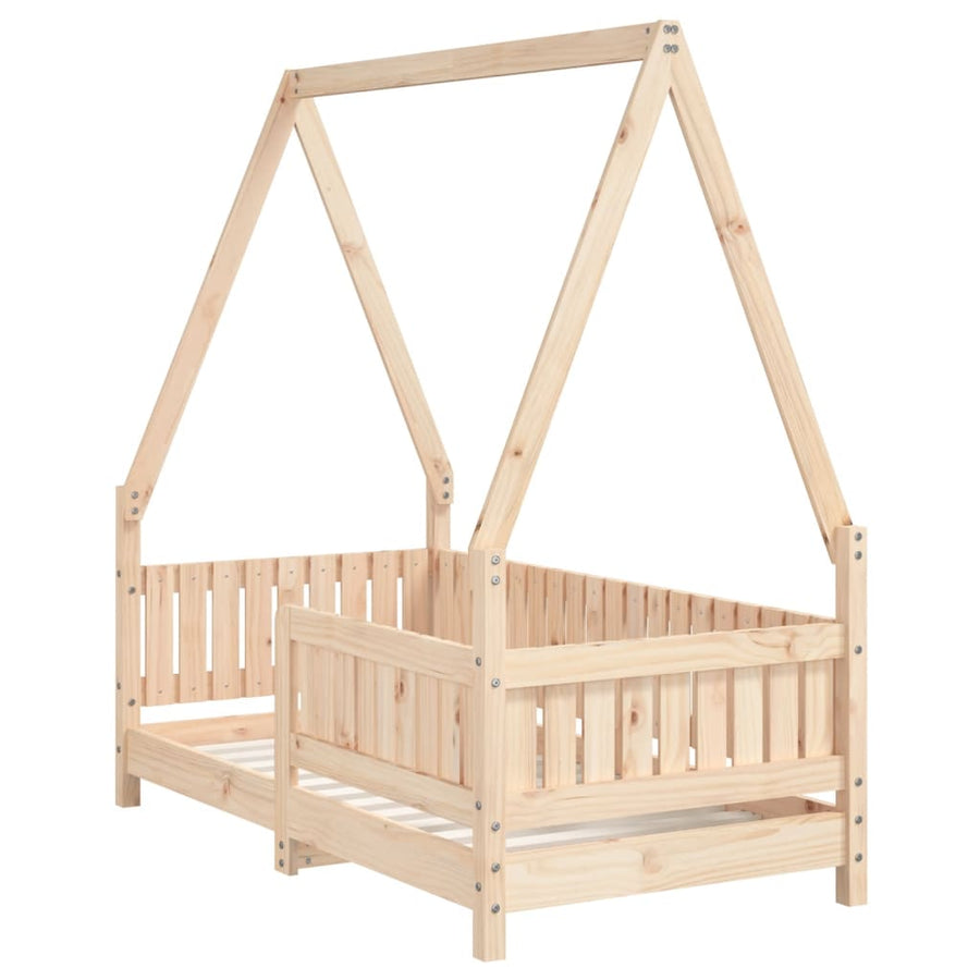 Kinderbedframe Massief Grenenhout 70 x 140 cm Naturel