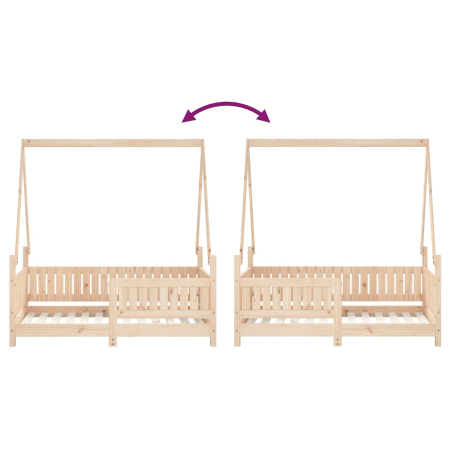 Kinderbedframe Massief Grenenhout 70 x 140 cm Naturel