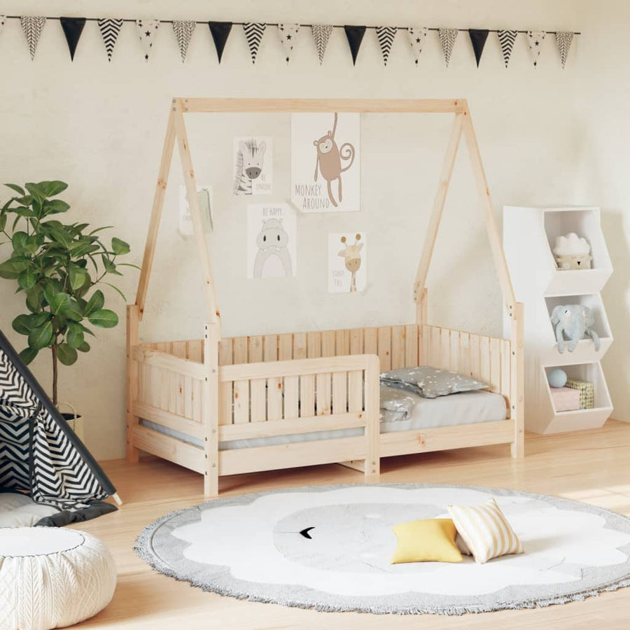 Kinderbedframe Massief Grenenhout 70 x 140 cm Naturel